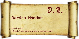 Darázs Nándor névjegykártya