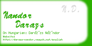 nandor darazs business card